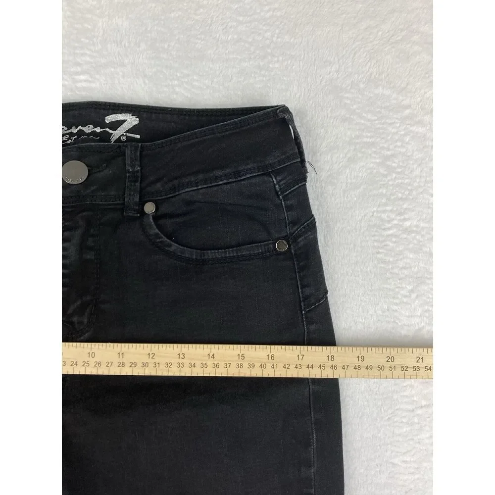 Seven‎ 7 Womens Mid Rise Black Legging Jeans Size 12